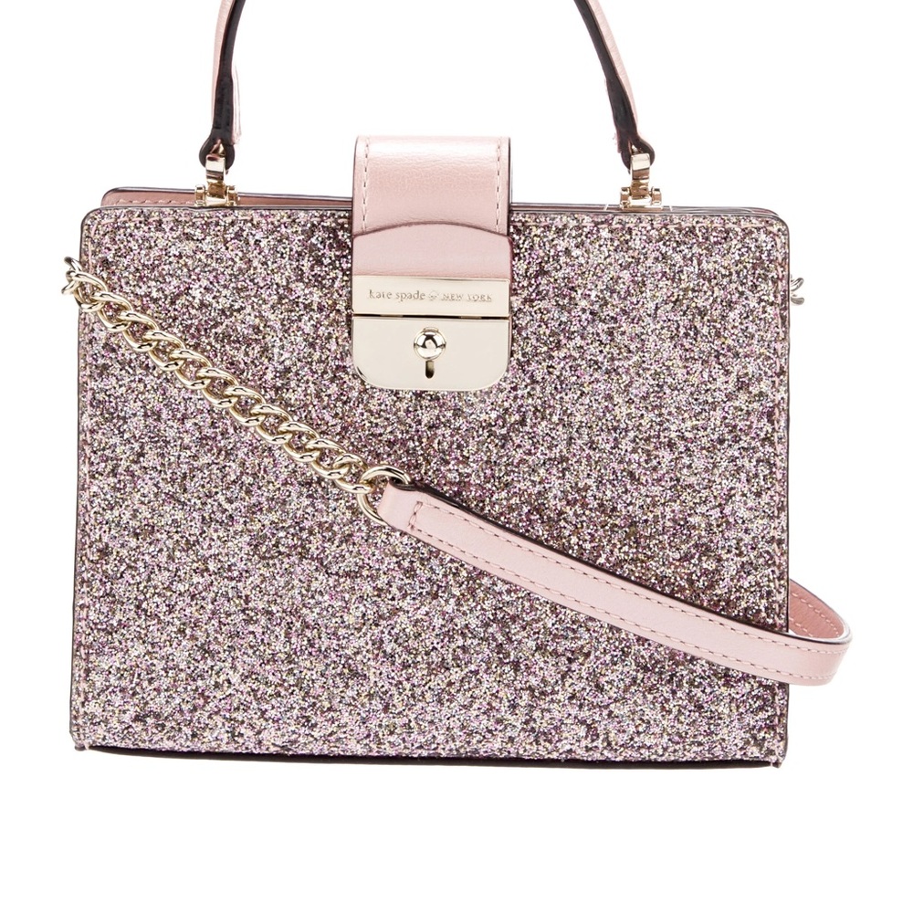 Kate Soade New York pink glitter crossbody bag